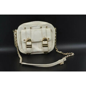 Rebecca Minkoff White Leather Crossbody Small Mini  Purse Handbag Metal Hardware